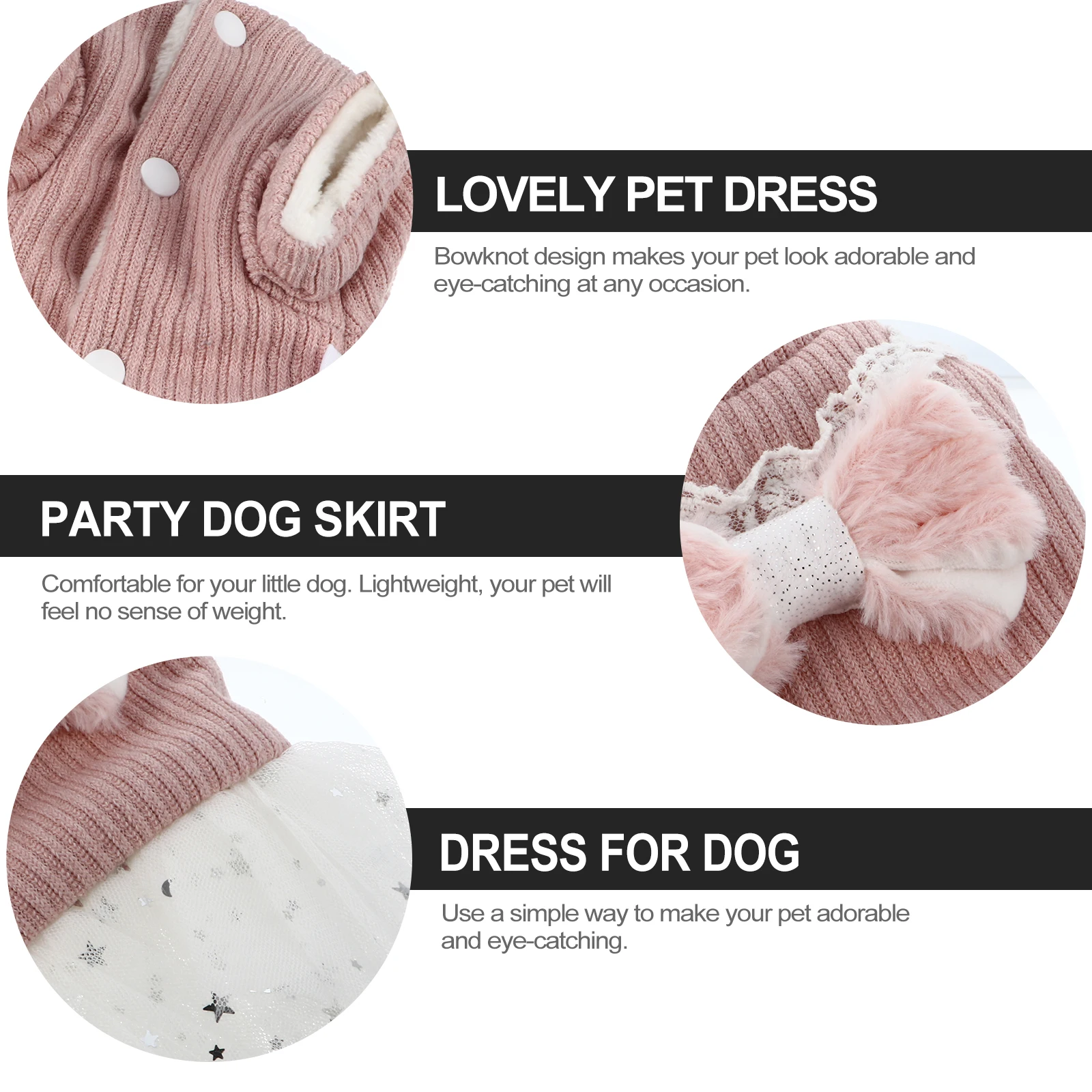 

Costume Thickened and Warm Pet Clothes Pink Skirt Dog Tutus for Medium Dogs Small Winter