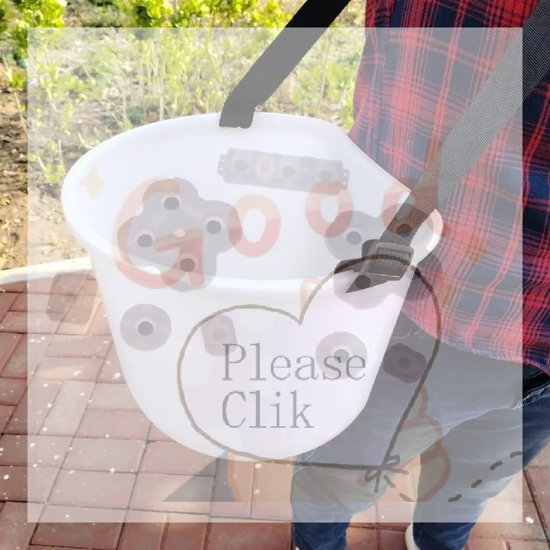 【HG】Thickened Plastic Fruit Picking Bucket Adjustable Shoulder Strap High Load For Orchard Harvest Gardening