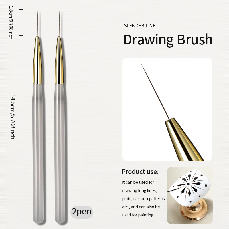 RSNAIL Nail Art Liner Pinsel Französisch Streifen Nagel Linie Malerei Stift 18mm Schlanke Lange Linie Zeichnung Pinsel UV Gel DIY maniküre Werkzeug