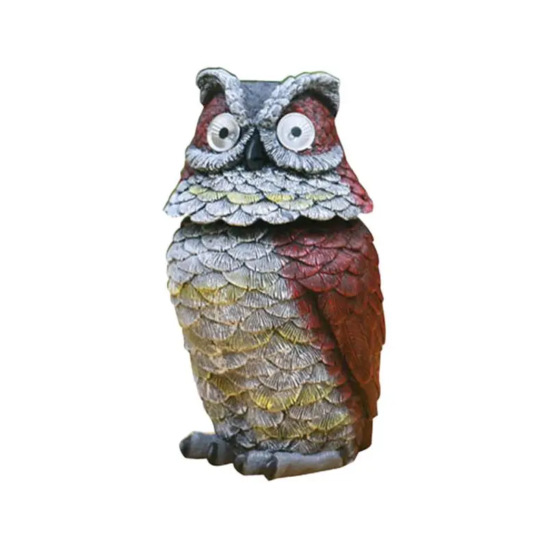 

Owl Scarecrow Realistic Solar-Powered Night Light Decoy Owl Resin Garden Owl Statue With Rotating Head For Outdoor Garden Yard