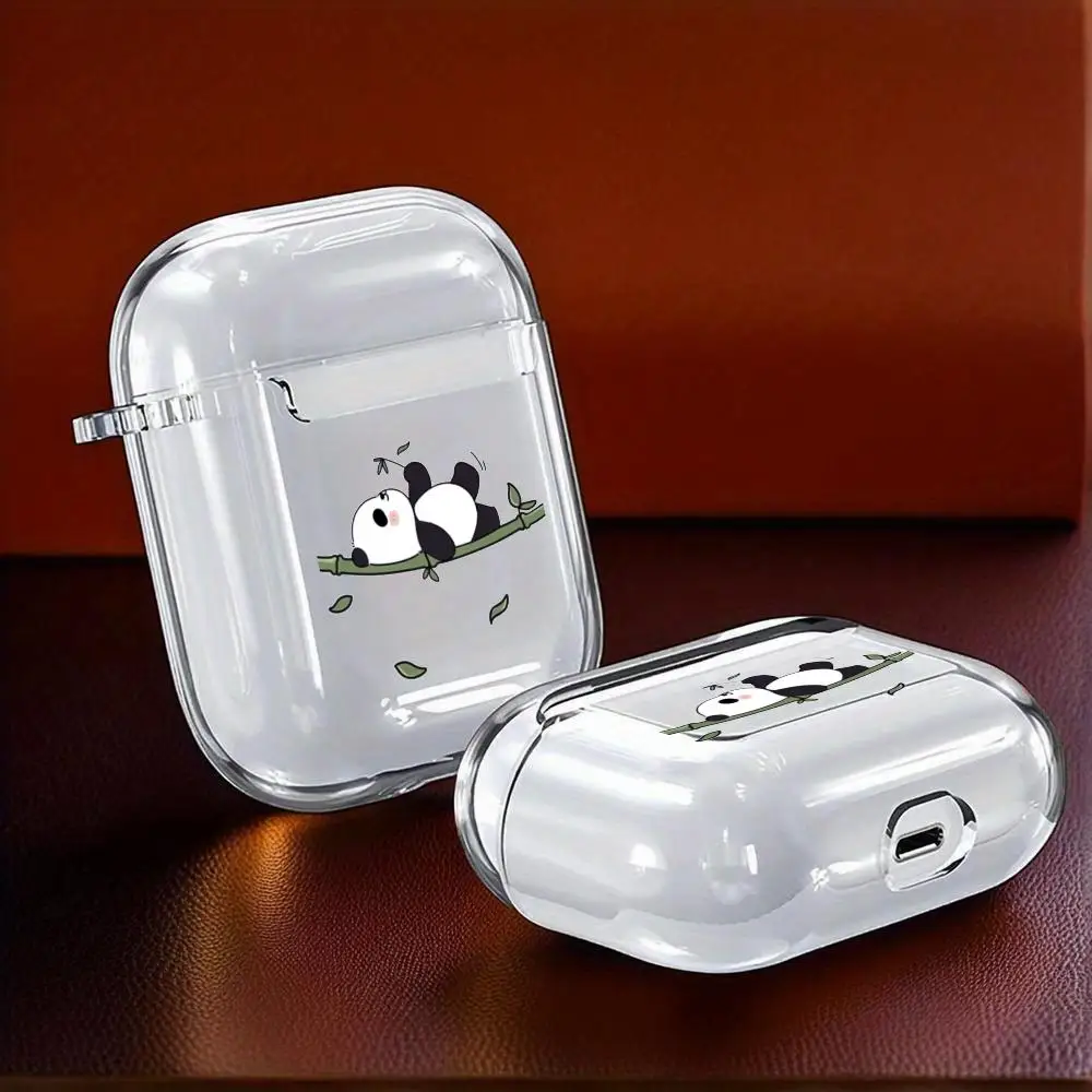 Cute Panda Clear Soft TPU Earphone Case For Airpods Pro 3 Pro2 Pro Shockproof For Airpods 4 3 2 Charging Case Cover