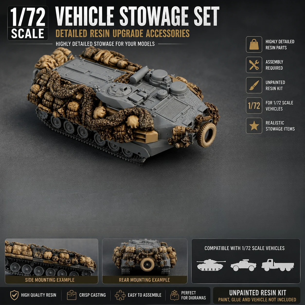 

1/72 Casting Resin Model Assembly Kit, AAVP7A1 RAM/RS EAAK, Unpainted, Requires Assembly