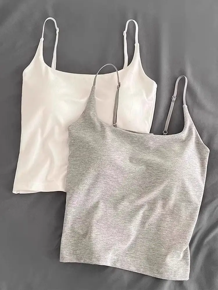 Adjustable American Style Strap Vest Women Summer Outdoor Wear Backless Bra Integrated Underwear Top Short Length  Color