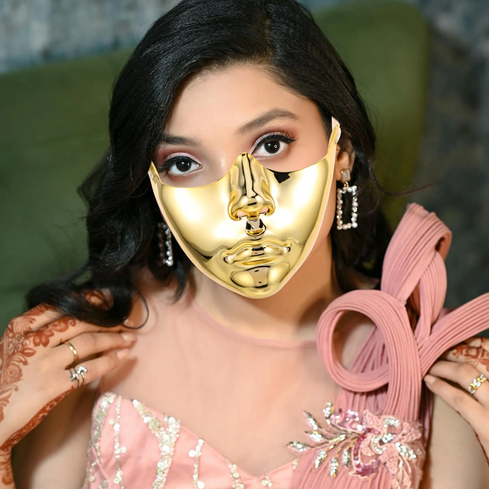 

Golden Half Face Mask Steampunk Retro Masquerade for Festival Cosplay Role Play Prom Night Ball Gathering Holiday
