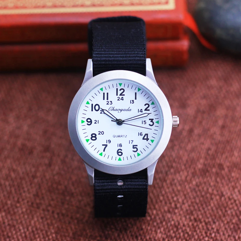 2024 new sale children boys girls simple Simple durable washable Canvas strap quartz watches students for learn time exam watch