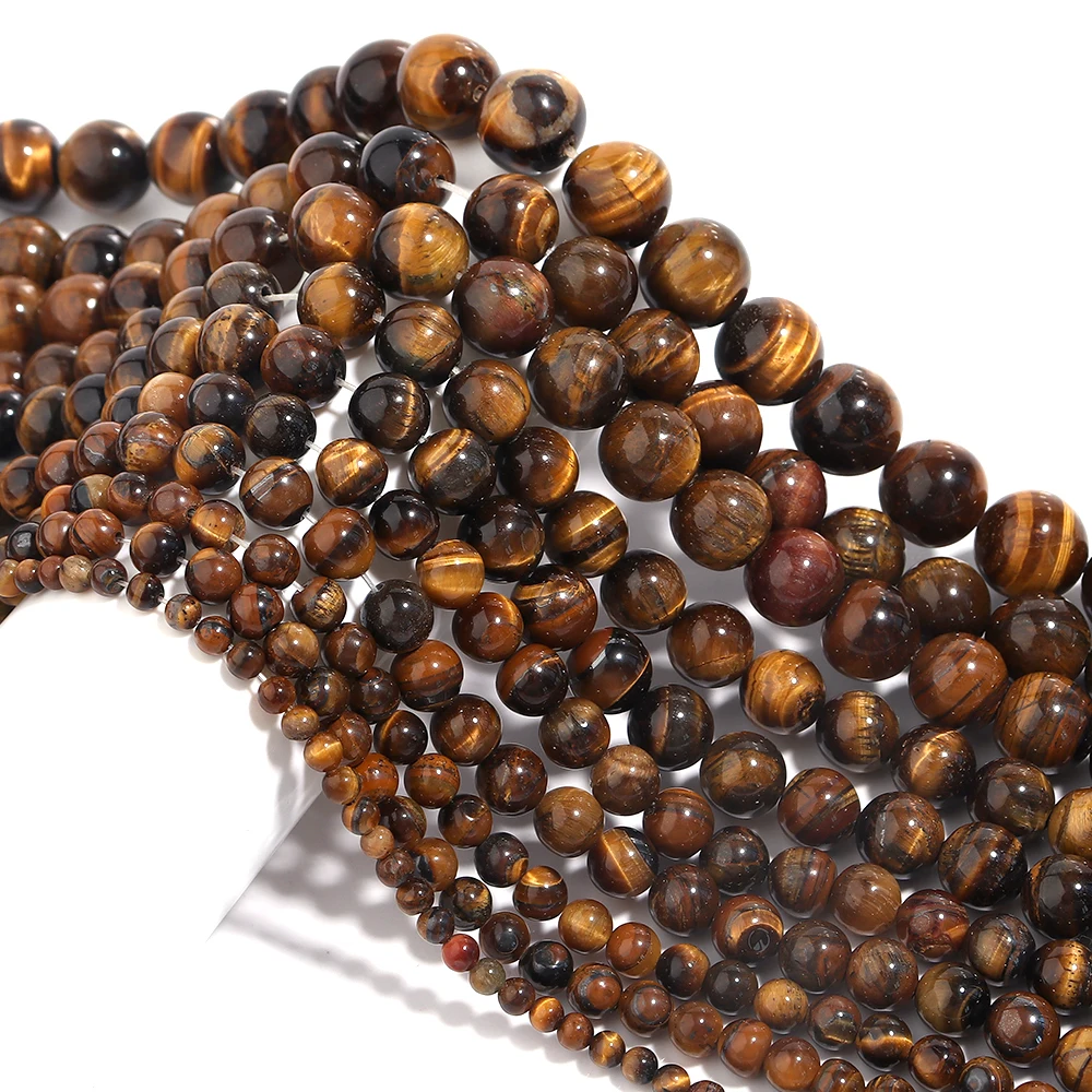 Natürliche Stein Gelb Tigerauge Perlen Runde Lose Perlen Für Schmuck Machen DIY Armbänder Halskette Zubehör 4/6/8/10/12/14mm