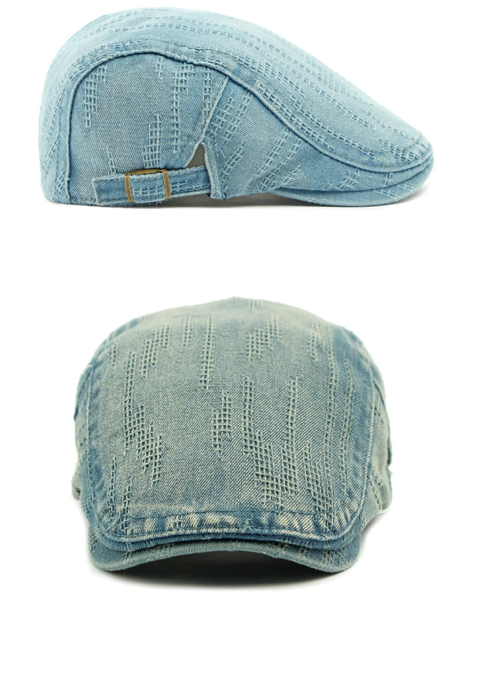 HT4768 Baskenmützen Frühling Sommer Herbst Denim-Kappen für Männer Frauen Baumwolle Künstler-Malermütze Unisex Ivy Flachmütze – Detail 9