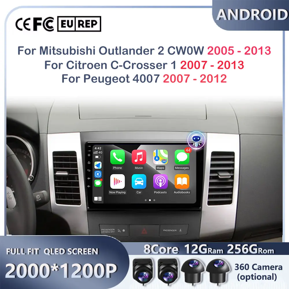 

Android Carplay авто радио стерео мультимедийный плеер для Mitsubishi Outlander 2 CW0W 2005-2013 Citroen C-Crosser 1 2007-2012 автомобиль