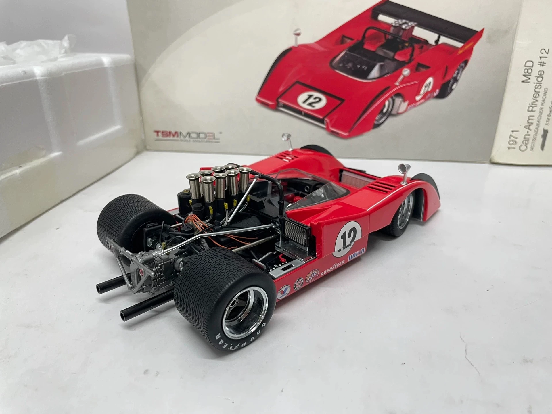 TSM 1:18 M8D Can-Am Riverside #12 1971 Simulation Limited Edition All Open Alloy Metal Static Car Model Toy Gift