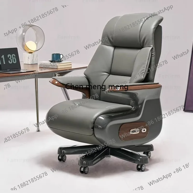 

Ergonomic electric boss office chair leather rotating reclining computer office chair sedentary and not tired