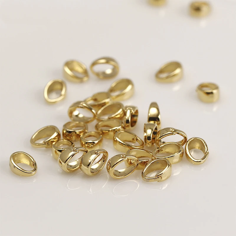 20Pcs Brass Snap on Bail for Pendant,Locket Pinch Bail Connector Clasps For Diy Bracelet Necklace Jewelry Making Accessories