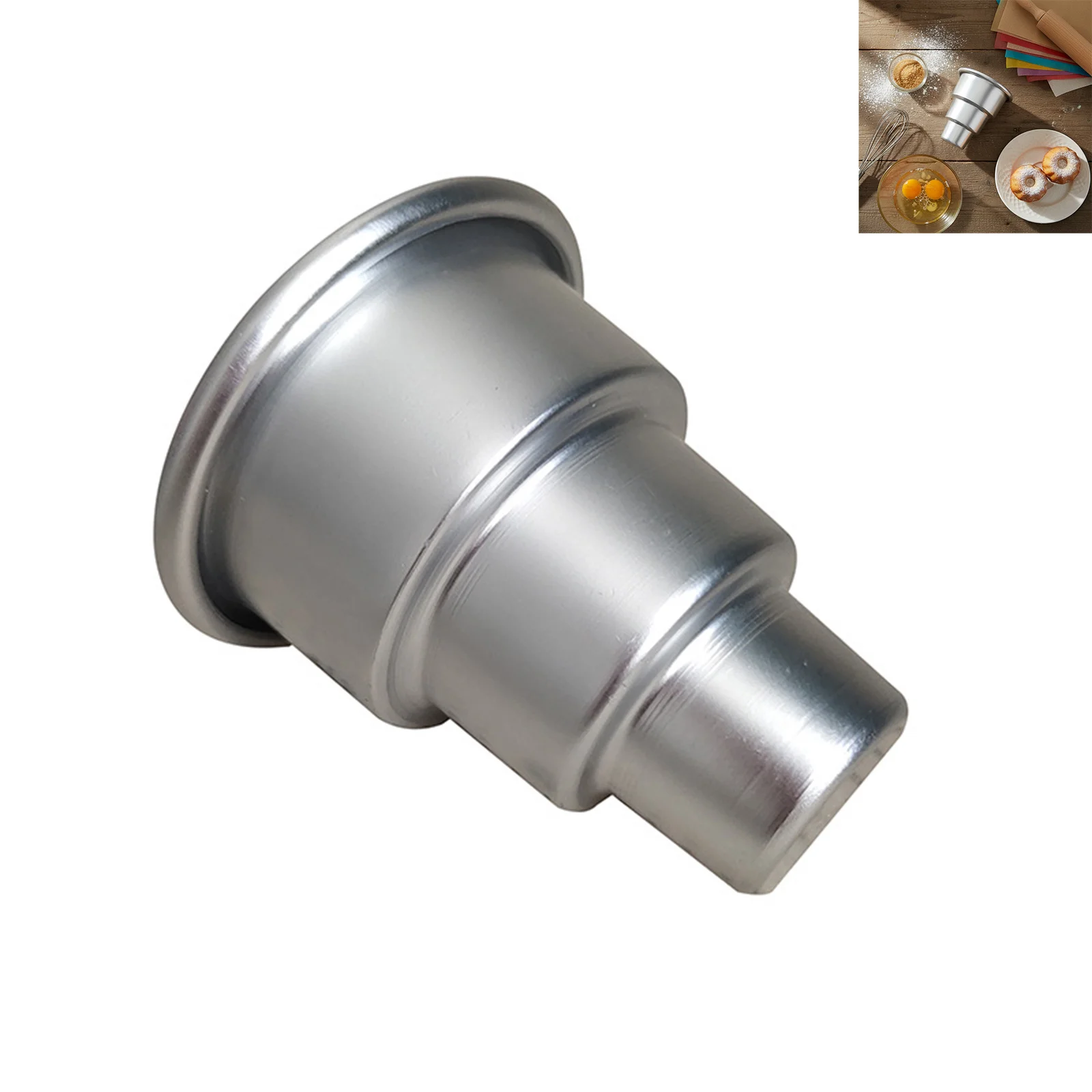 Round Cake Pan Three-Tier Aluminum Alloy Cake Mold Wedding Cake Mold for DIY Baking Layered Dessert Tools Kitchen Gadget