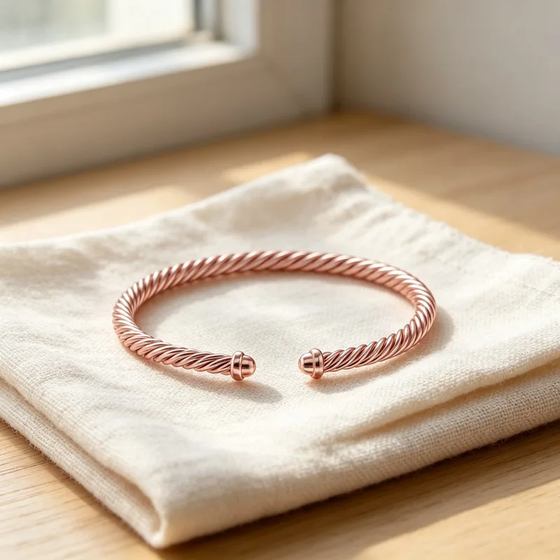 Women Baby Pink Aluminum Classic Cable Bracelet 4mm, Twisted Open Cuff Bangle with Ball Ends, Minimalist Daily Jewelry Gift