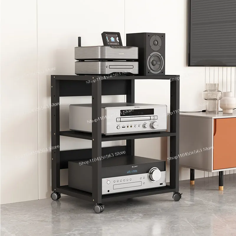 CD Rack Adjustable Rolling Metal CD Rack Shelf Audio Gear Amplifier Tube Amp Stand Storage Organizer Home Theater Studio