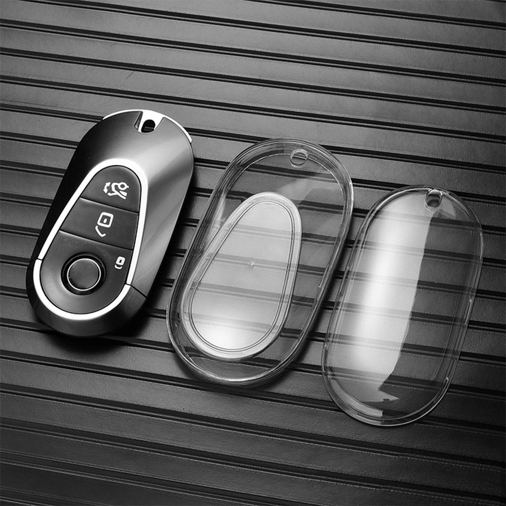 Soft TPU Car Key Case For Mercedes-Benz C S GLC EQE EQS Class W223 X254 V297 V295 W206 S206 X206 Transparent Key Holder