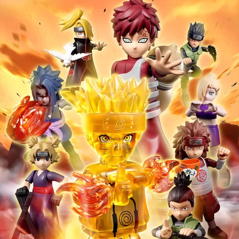 

BLOKEES Naruto GV03 Фигурка Узумаки Наруто Учиха Саске Какаши Саске Аниме Фигурка Игрушка Слепая Коробка Детская МодельИгрушка Подарок