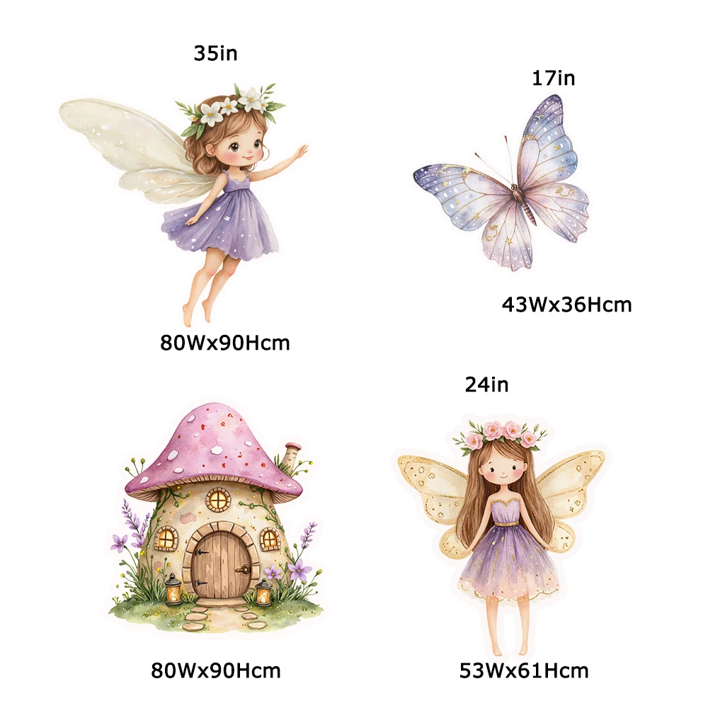 Casa de setas de hadas púrpura, tablero Kt, recortes de flores, accesorios, decoración de fiesta de cumpleaños de cartón, telón de fondo, carteles de pie para Baby Shower