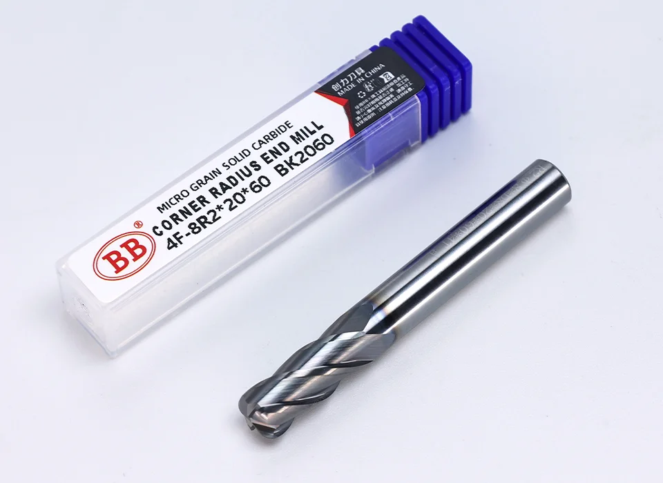 BB Eckradius Schaftfräser R Bullnose CNC Wolframkarbid Stahlschneider Oberflächenbearbeitung Metallfräser Werkzeug 3 4 Nuten R0,5 R1 – Detail 7
