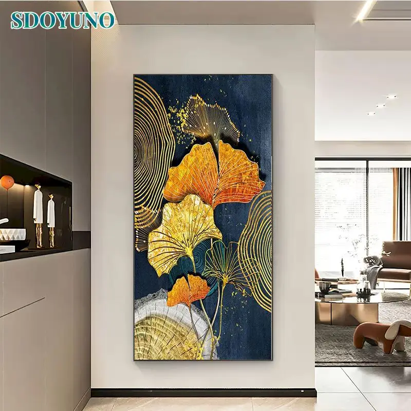 SDOYUNO Abstract Flowers Picture By Numbers Diy Frame Large Size Painting By Numbers For Adults Home Decors Gift Arts 50x100cm