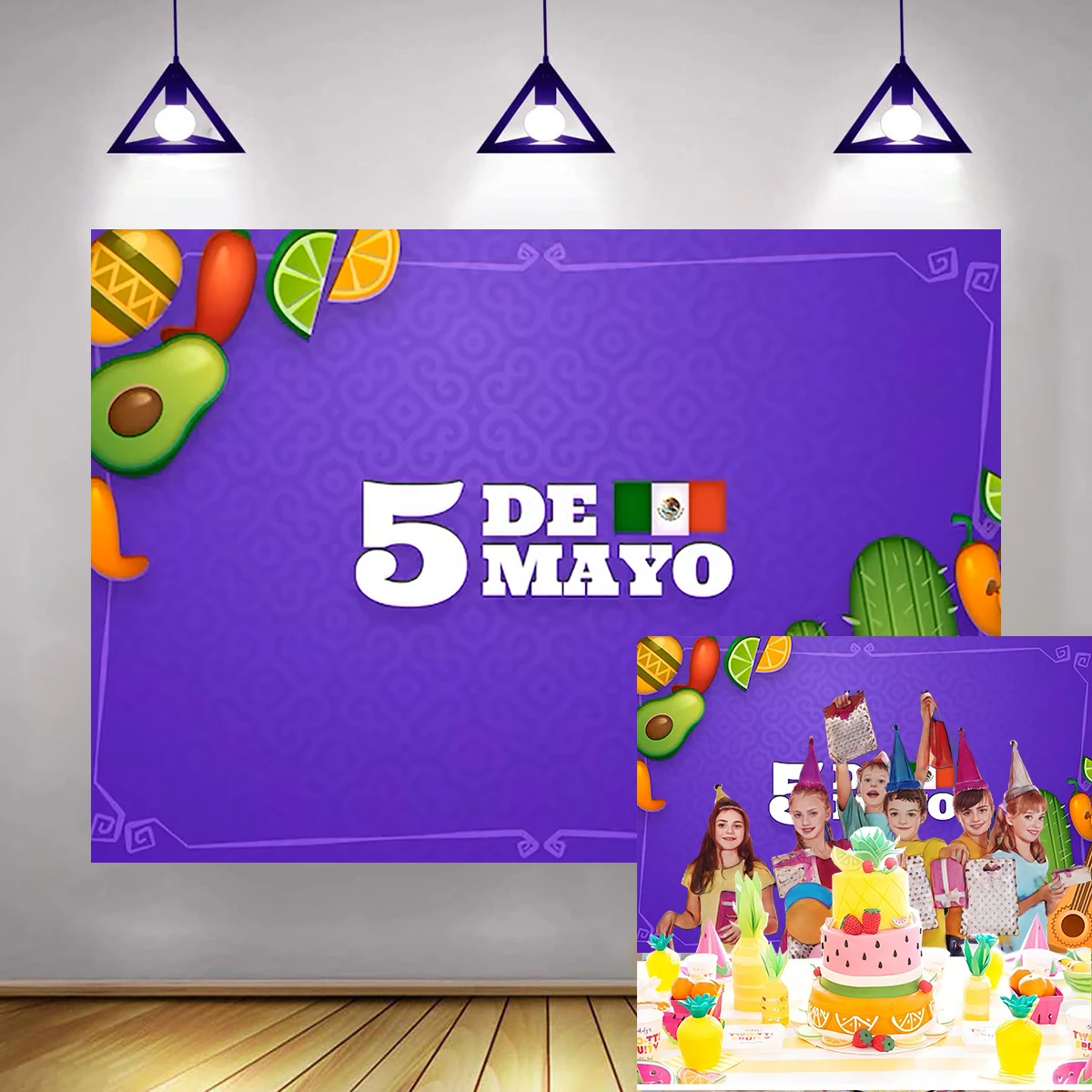 5th May De Mayo Mexican Fiesta Background Colorful Festival Birthday Party Photography Backdrop Wedding Taco Decoration