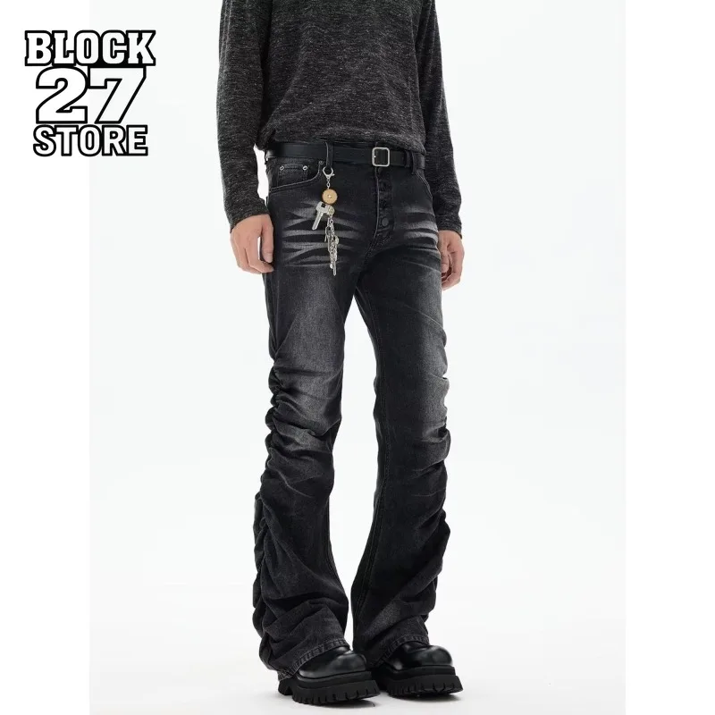 

Мужские джинсы Harajuku в гонконгском стиле Летние джинсовые брюки с буквенным принтом Хип-хоп Ins High Street Свободная посадка Крутой модный модный стиль