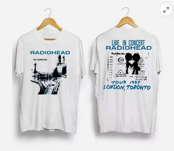 Rock Tops Super Elastisches Casual RADIOHEAD THE BENDS Vintage T-Shirt, Oversized Baumwolle, Lässiger Rundhals, Locker Geschnittene Kleidung für Damen und Herren – Detail 7