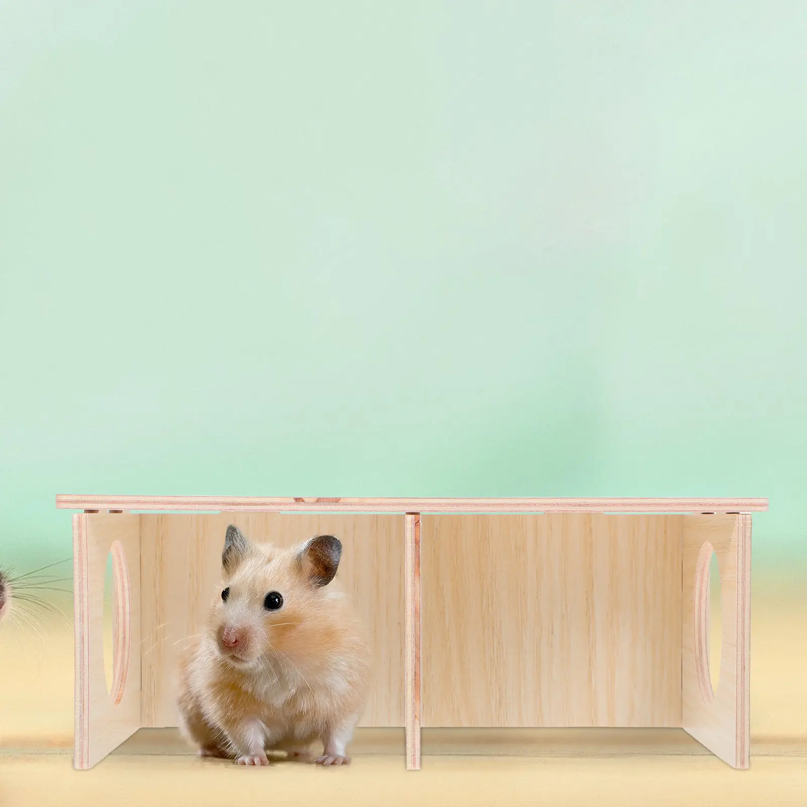 Multi Chamber Wooden Hideout Natural Solid Wood DIY Assembly Small Animal Hamster Maze Hamster Kitten's Nest