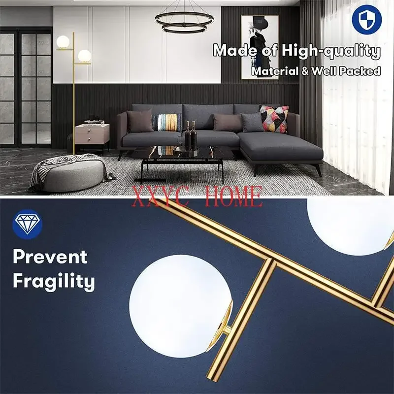 Light Luxury Floor Lamp 2-Head Glass Amazon Decorative Floor Lamp