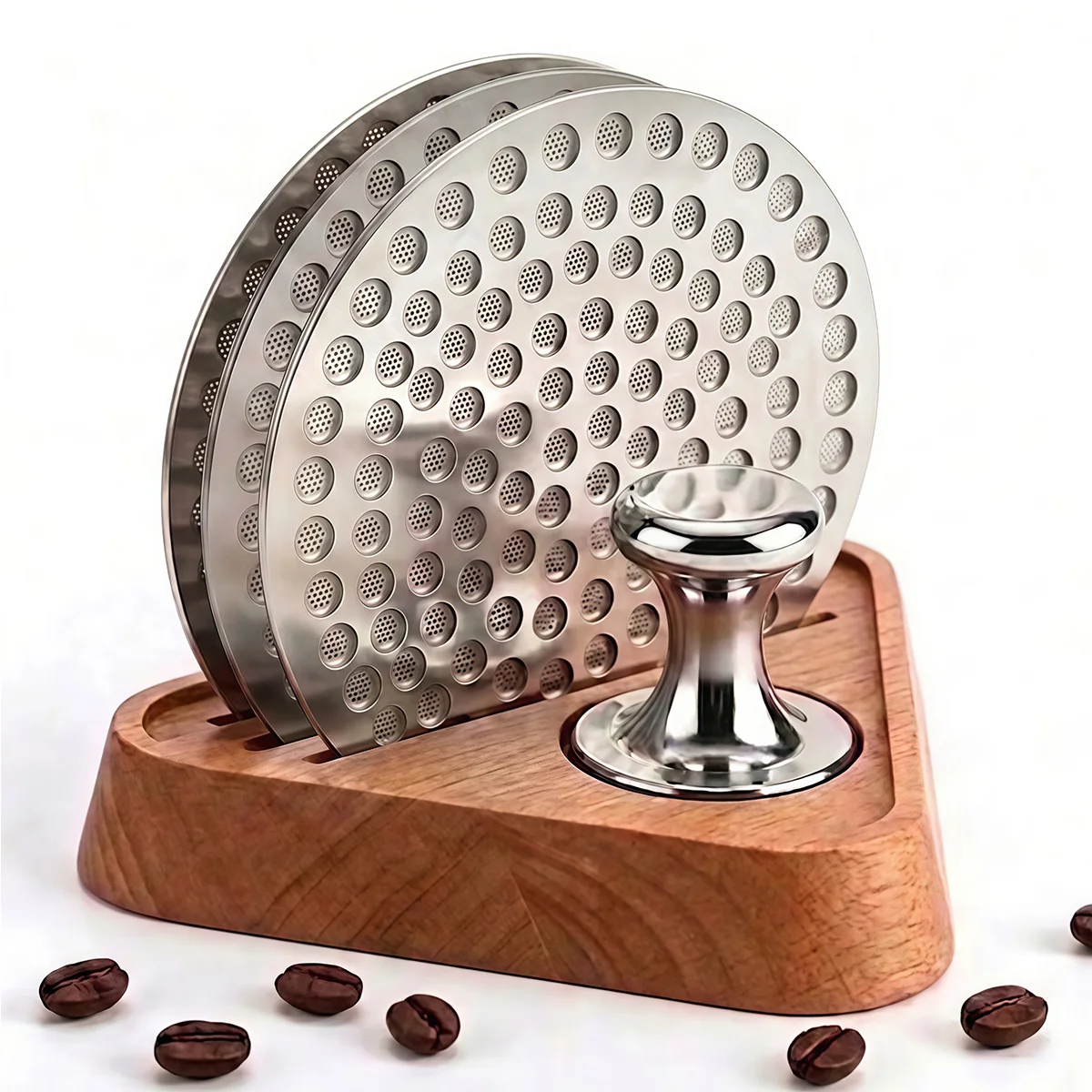 58mm Espresso Puck Screen Set with Magnetic Puck Screen Stand and Reusable Stainless Steel Coffee Contact Screen