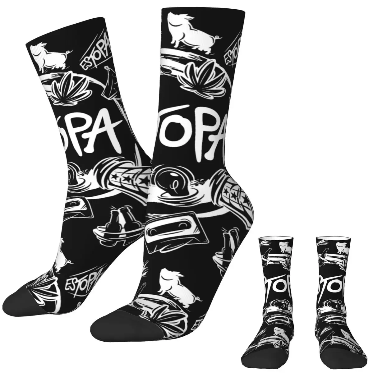 STOPA Estopic World Rock Band Graphic Printing Socks Stockings Unisex Men Breathable Climbing Socks Spring Non Slip Socks