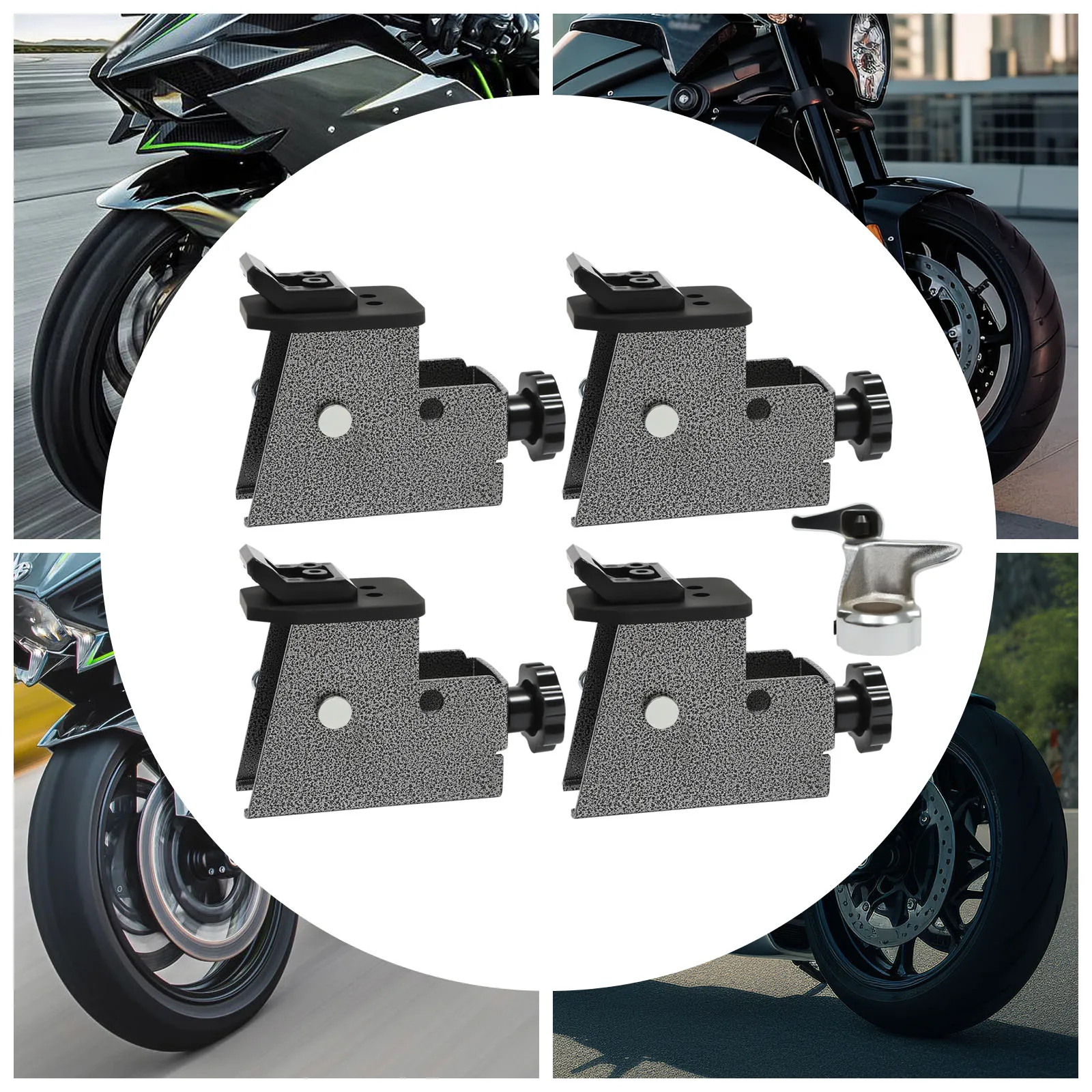 

4pcs #45 Steel Motorcycle Tire Changer Adapter With Bird Head Tool Rubber Pads Durable Easy Operation Auto Repair Shop Tire Shop