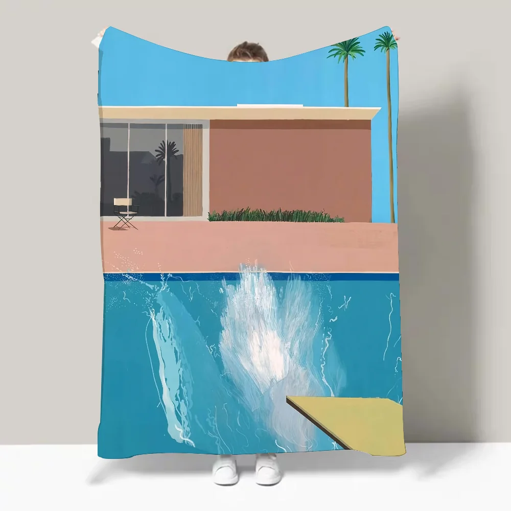 تصميم بطانية ديفيد هوكني الفنية خفيفة الوزن للنوم والقيلولة وغرفة المعيشة والمكتب والأريكة وجميع المواسم