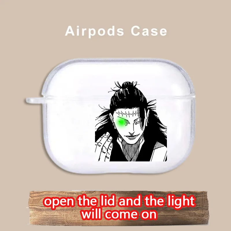 Anime Jujutsu Kaisen Transparent Case for Airpods Pro 2 4Sukuna Gojo Satoru Soft TPU Silicone Cover Bluetooth 3 Earphone Cases