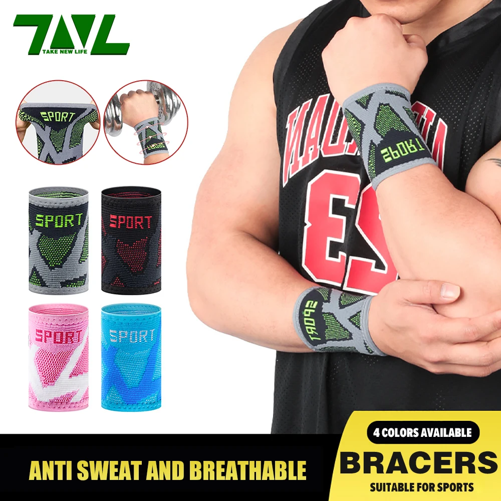 Sweat-wicking wristbands Highly Elastic Breathable Sweat-absorbent Wrist Guards for Gym Sports Running Basketball【1PC】