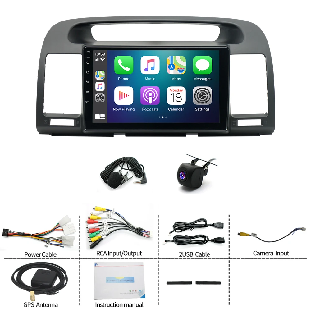 Car Radio WIFI Car Radio Navigation GPS Android 13 For Toyota Camry 2000 - 2006 Multimedia Player System DSP Stereo Bluetooth