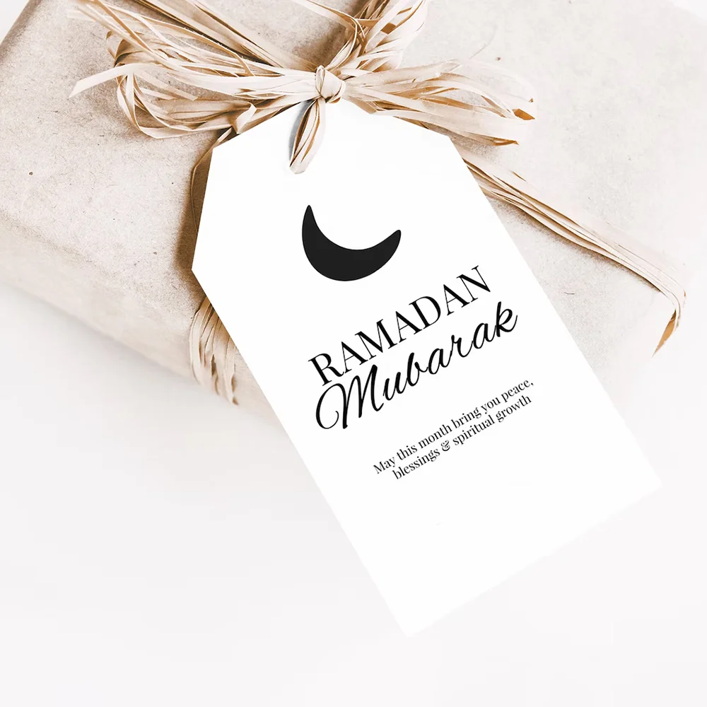 

20Pcs Ramadan Mubarak Gift Tag Islamic Iftar Party Supplies Minimalism Gift Accessories Muslim Holiday Decorations Eid Al-Adha