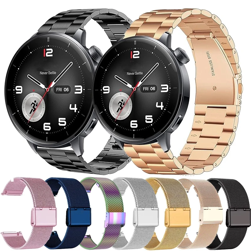 18mm Edelstahlarmband für OnePlus Watch 3 43mm, Metall-Uhrenarmband für Oppo Watch X2 Mini/Venu 4 41mm/Venu 2S 3S/Active S