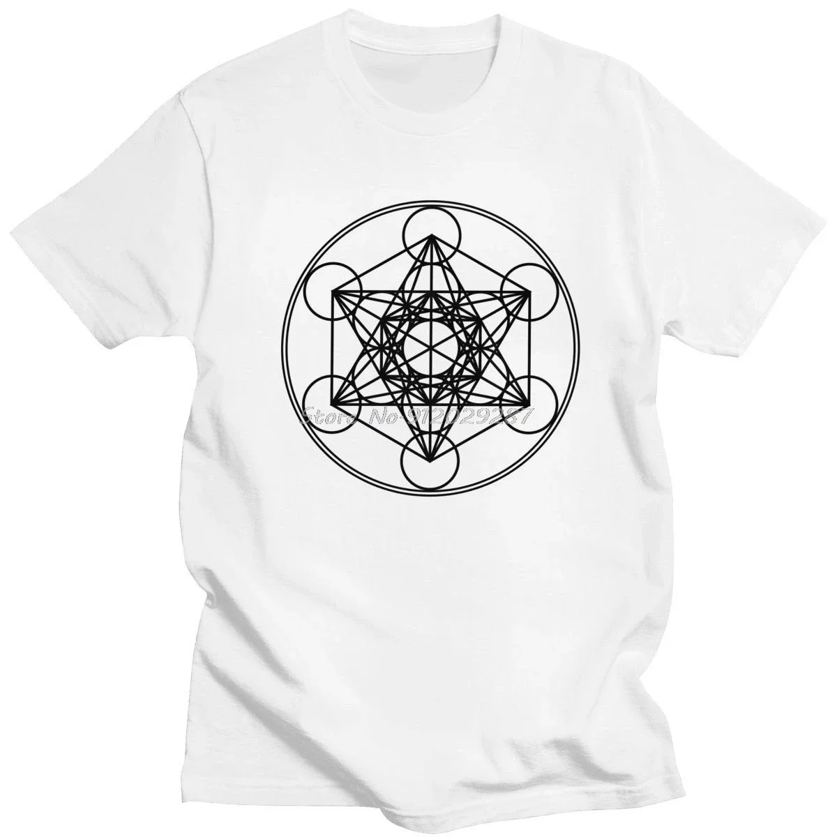 

Metatrons Cube Flower Of Life T Shirt Men Cotton Fashion T-Shirt Sacred Geometry Magic Mandala Tee Short Sleeve Tops Gift Merch