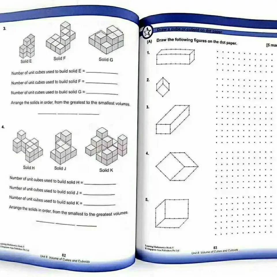 6 Books/Set SAP Learning Mathematics Book Grade 1-6 Children Learn Math Books Singapore Primary School Mathematics Textbook