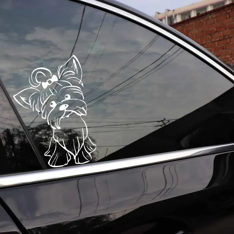Car Sticker Lovely Fun Yorkshire Terrier Pup Doggy Yorkie Vinyl Decal Car Bumper Rear Window Body Decoration Decal,17cm*12cm