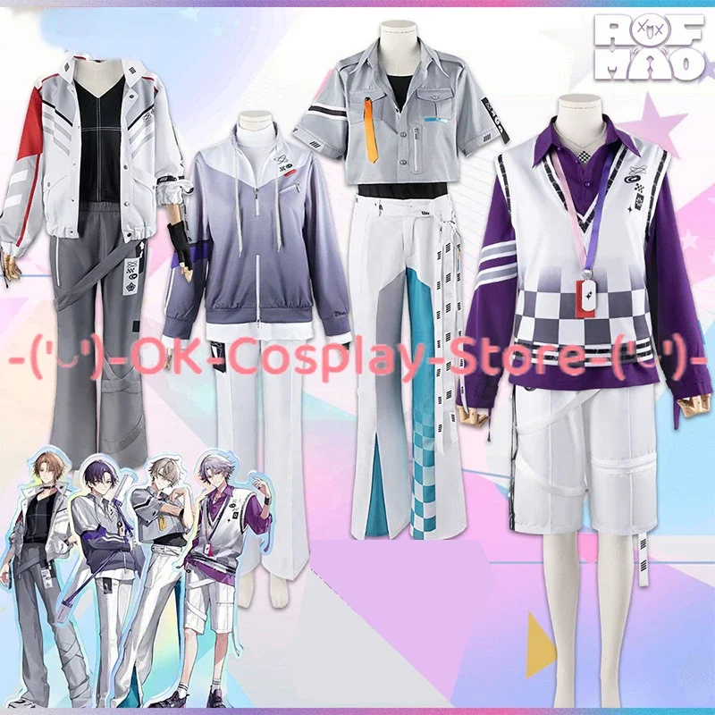 VTuber ROF-MAO Kagami Hayato Fuwa Minato Kaida Haru Kenmochi Touya Cosplay Costumes Halloween Party Uniform Custom Made