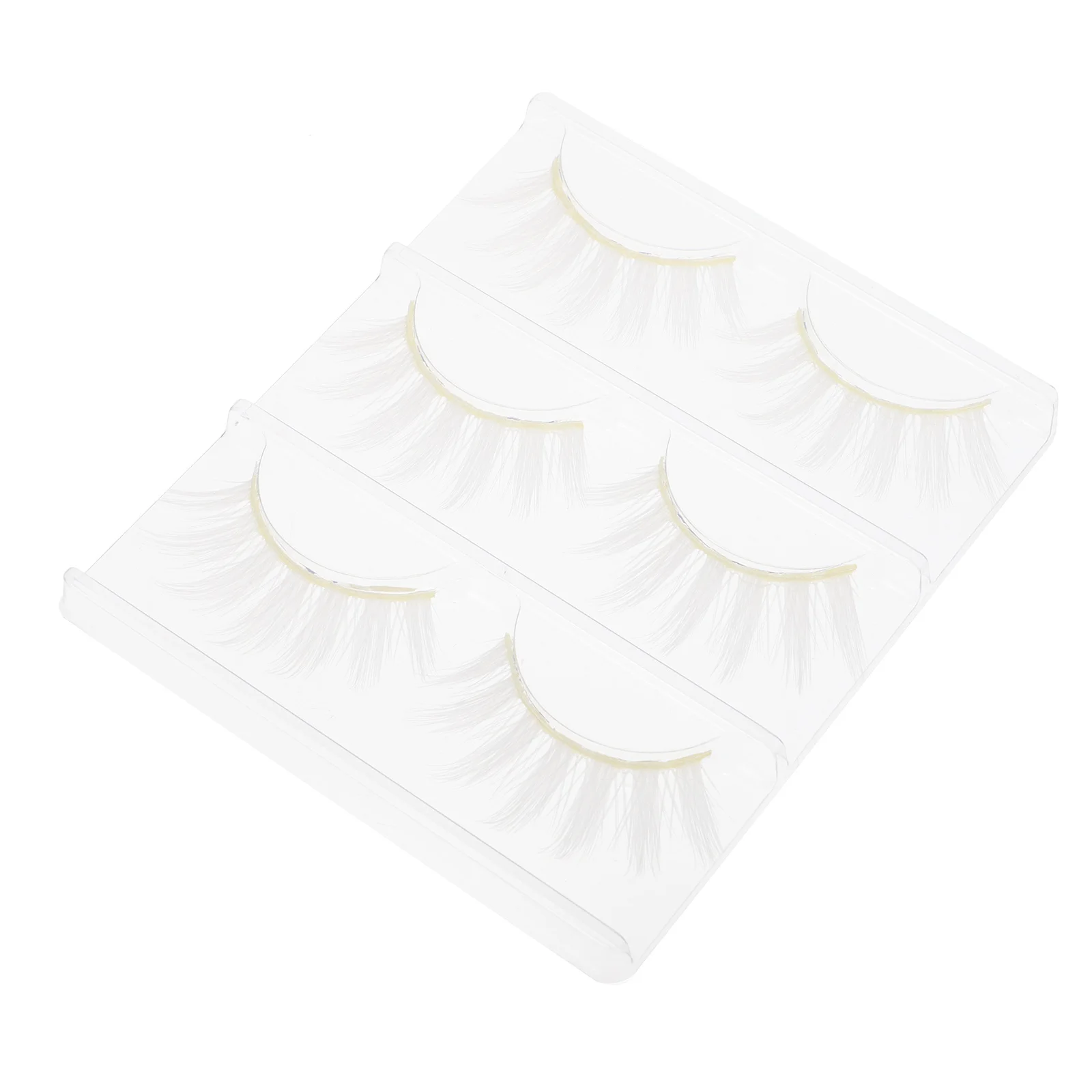 6Pcs False Eyelashes White Long Thick Lightweight Easy Remove Dramatic Look for Party Cosplay Makeup Lash Kit Fake Eyelash