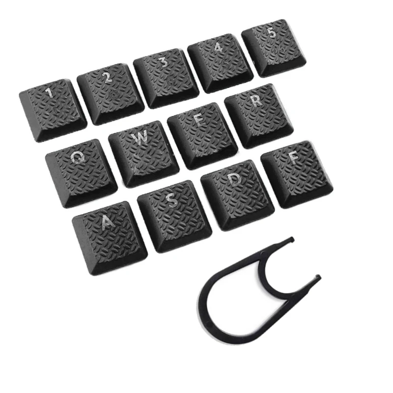 DIY Keyboard Keycaps 13pcs ABS Backlit Keycap with Texture Non-slip Cover Suitable for Gaming Mechanical Keyboard