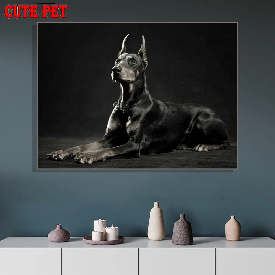 doberman pinscher Diamond Painting Cross Stitch DIY Full Square Drill Diamond Embroidery Mosaic animal dog Decoration Gift