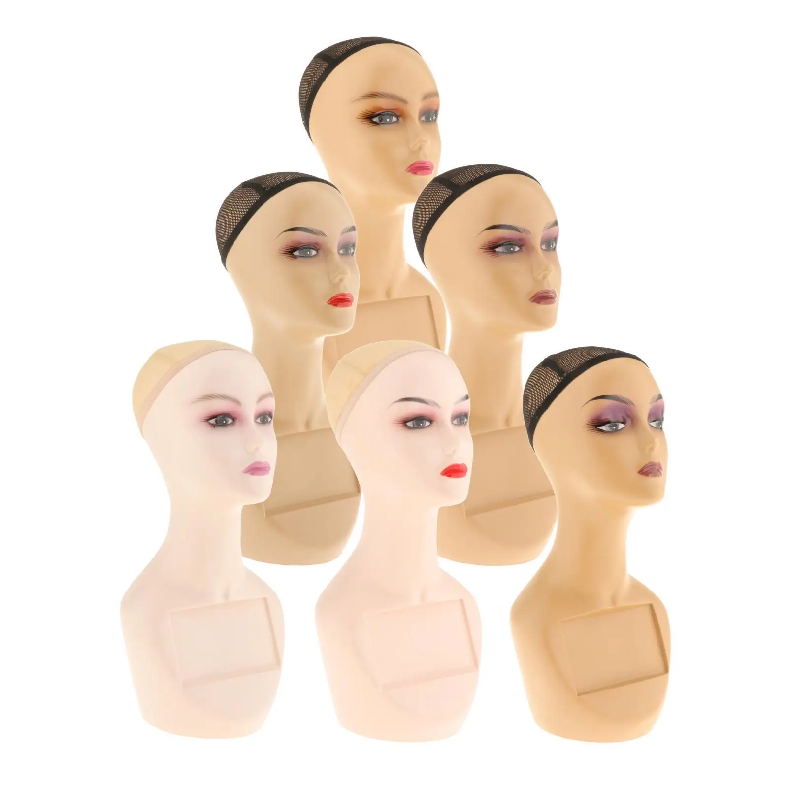 

Female Mannequin Head with Mesh Cap Height 48cm Lightweight Multipurpose Props Accessories for Store Mall
