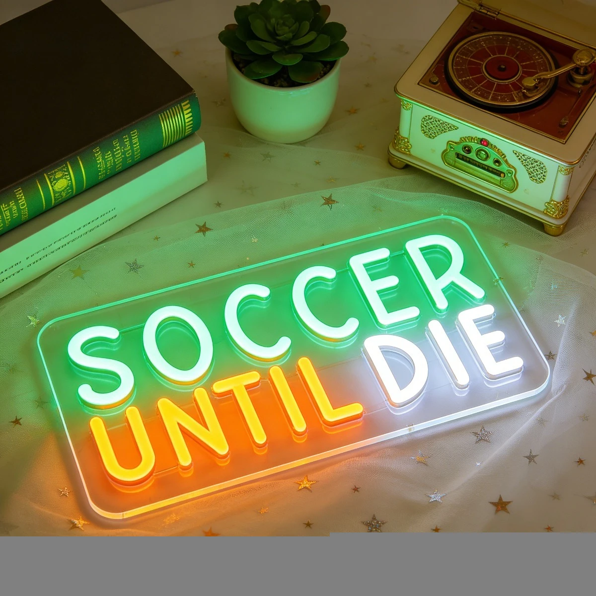 

Soccer Until Die Neon Sign LED USB Dimmable Colorful Wall Light for Fan Cave Man Cave Bedroom Sports Bar Club Wall Decor Gift