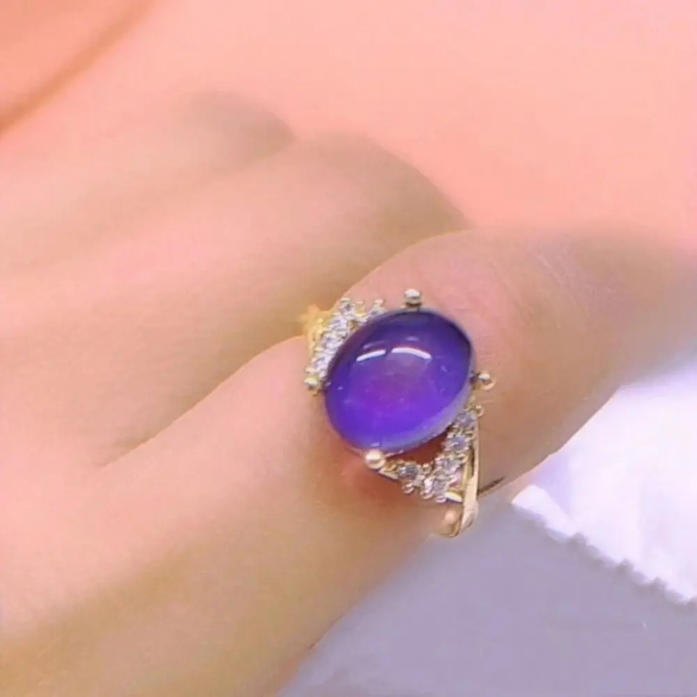 Temperature Control Color Retro Adjustable Mood Rings Oval Moon Stone Changing Color Ring Fashion Jewelry