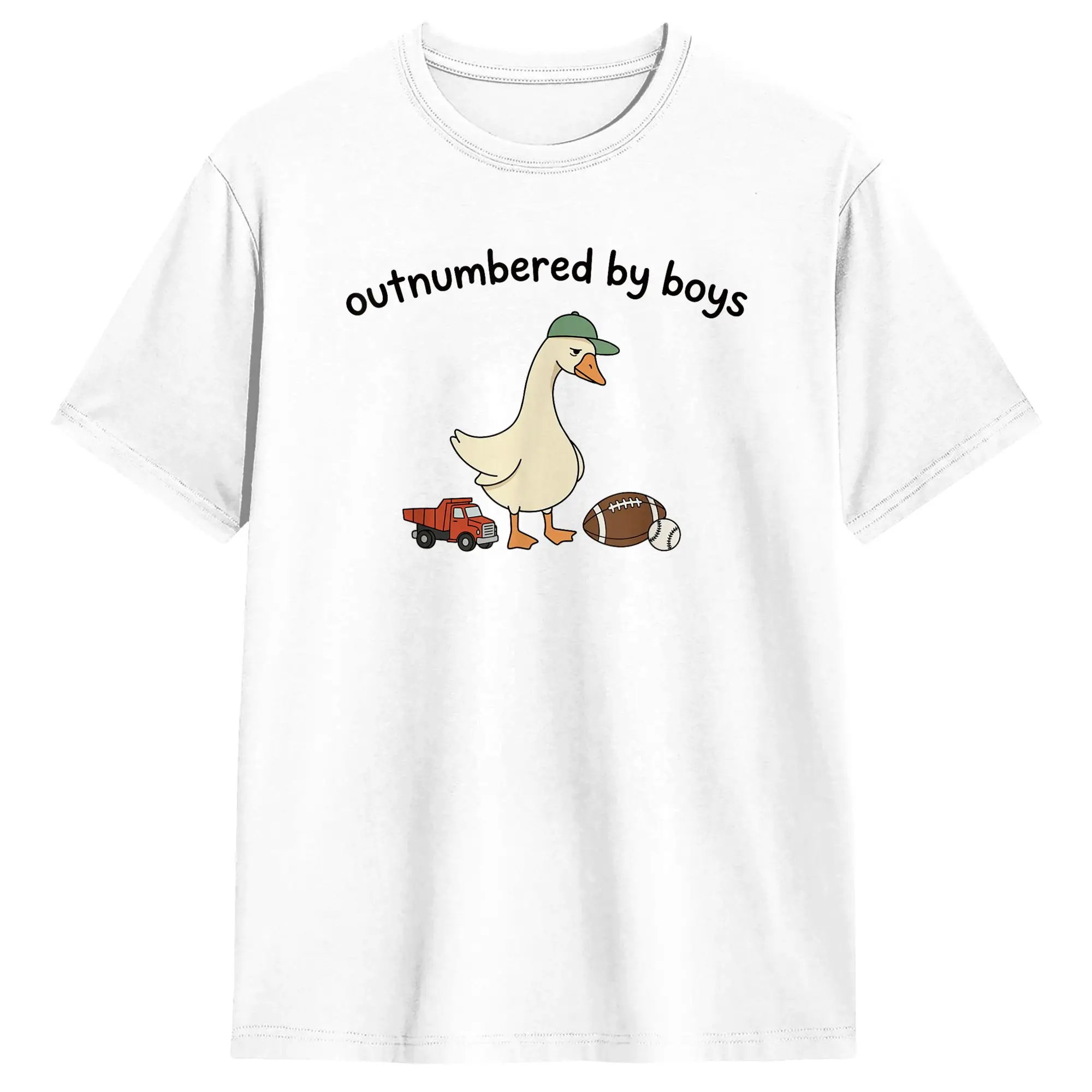 Футболка Outnumbered By Boys, летние оригинальные футболки, 100% хлопок, дышащая одежда больших размеров, потрясающая футболка с короткими рукавами