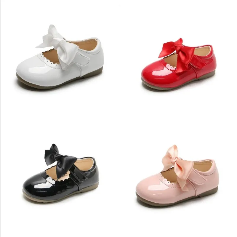 

Kids red leather shoes soft soled baby walking shoes 2025 autumn new girls' PU leather fashionable casual princess shoes 21-30