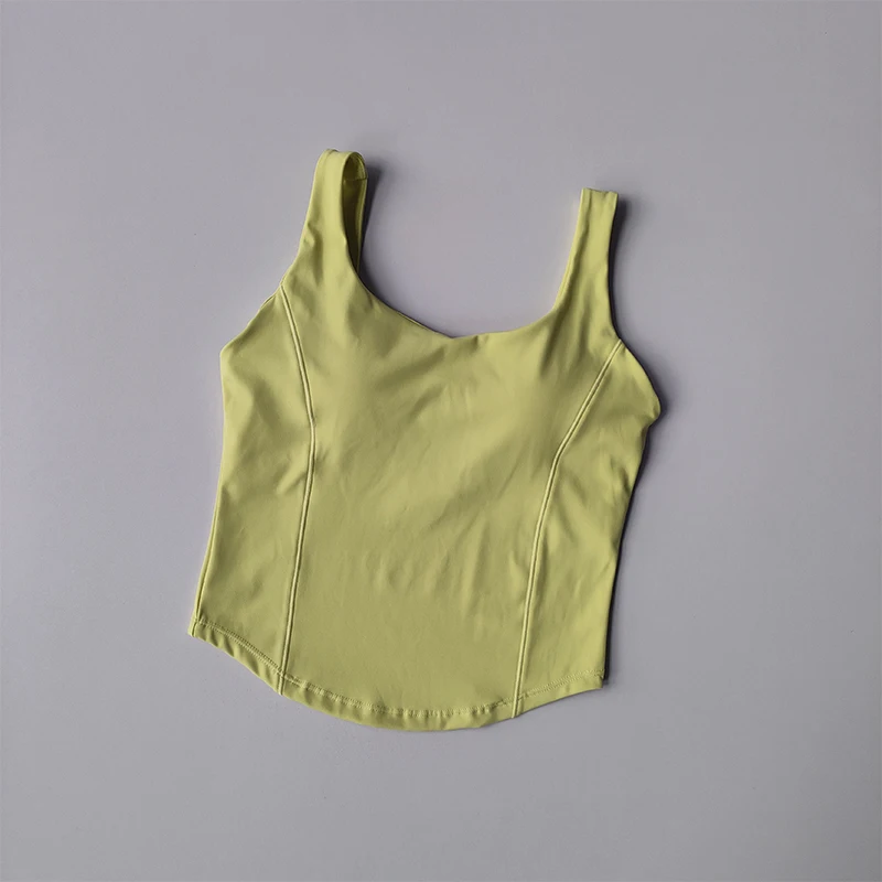 Hochfestes Rücken-Fitness-Tanktop, Damen-Lauf-Sport-BH, stoßdämpfend, hochelastisch, mit Raffung, Nude-Yoga-BH, zum Tragen über der Kleidung – Detail 3